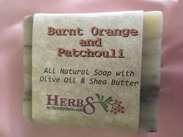 Burnt Orange Patchouli Handmade Vegan Olive Soap